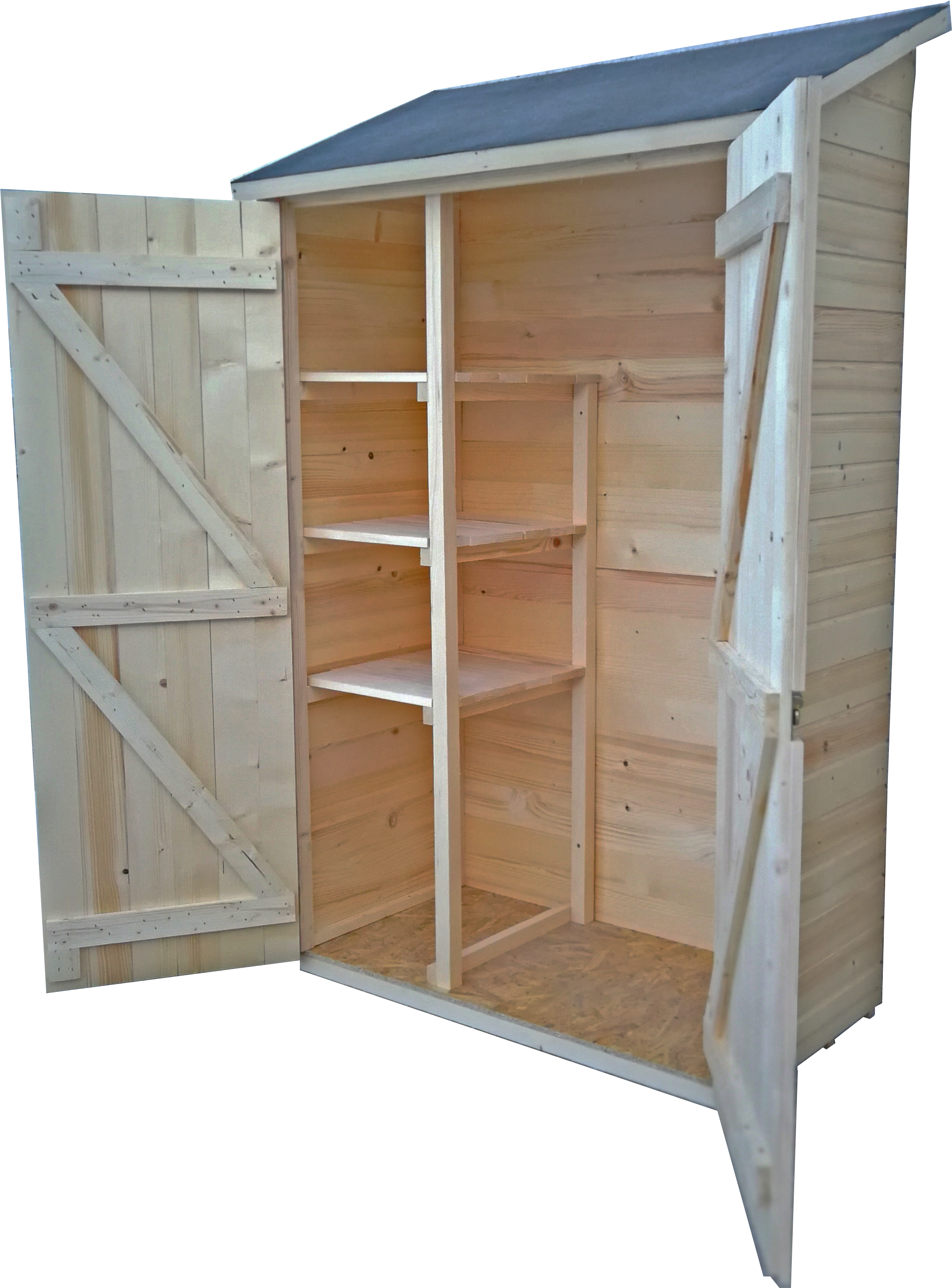 Ripostiglio Di Legno A Pannelli Spessore 16 mm Con Pavimento 120x60cm - Eternal Parquet