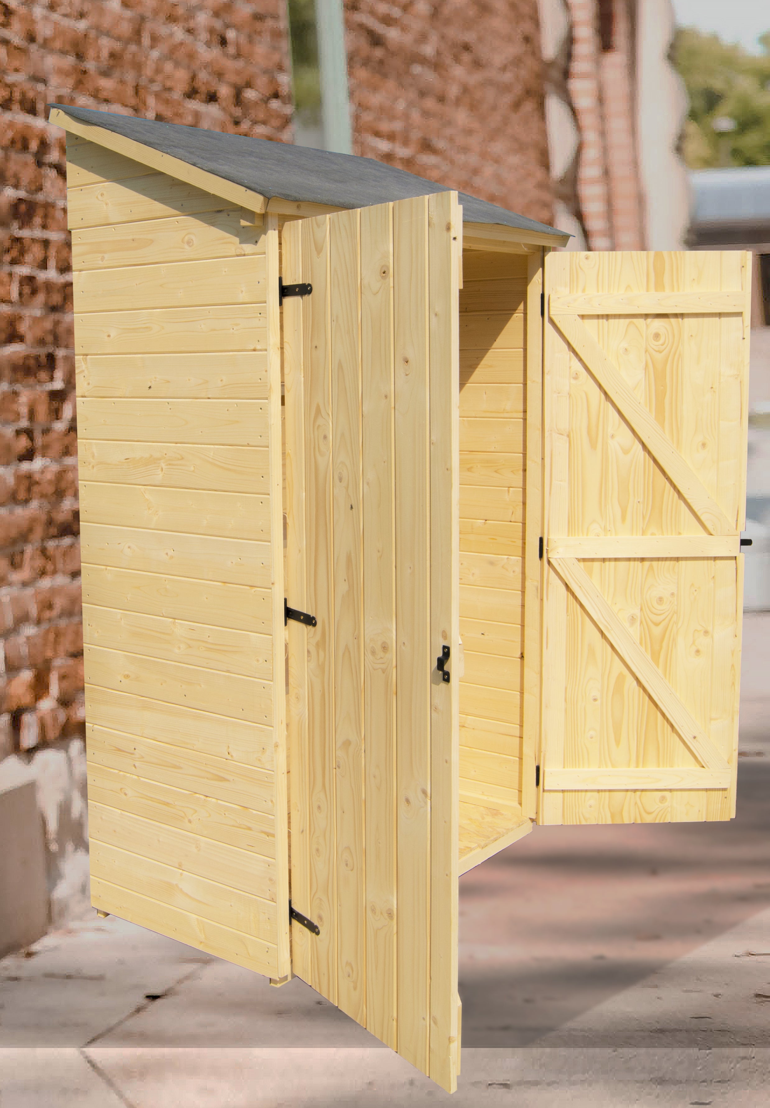 Ripostiglio Di Legno A Pannelli Spessore 16 mm Con Pavimento 120x60cm - Eternal Parquet