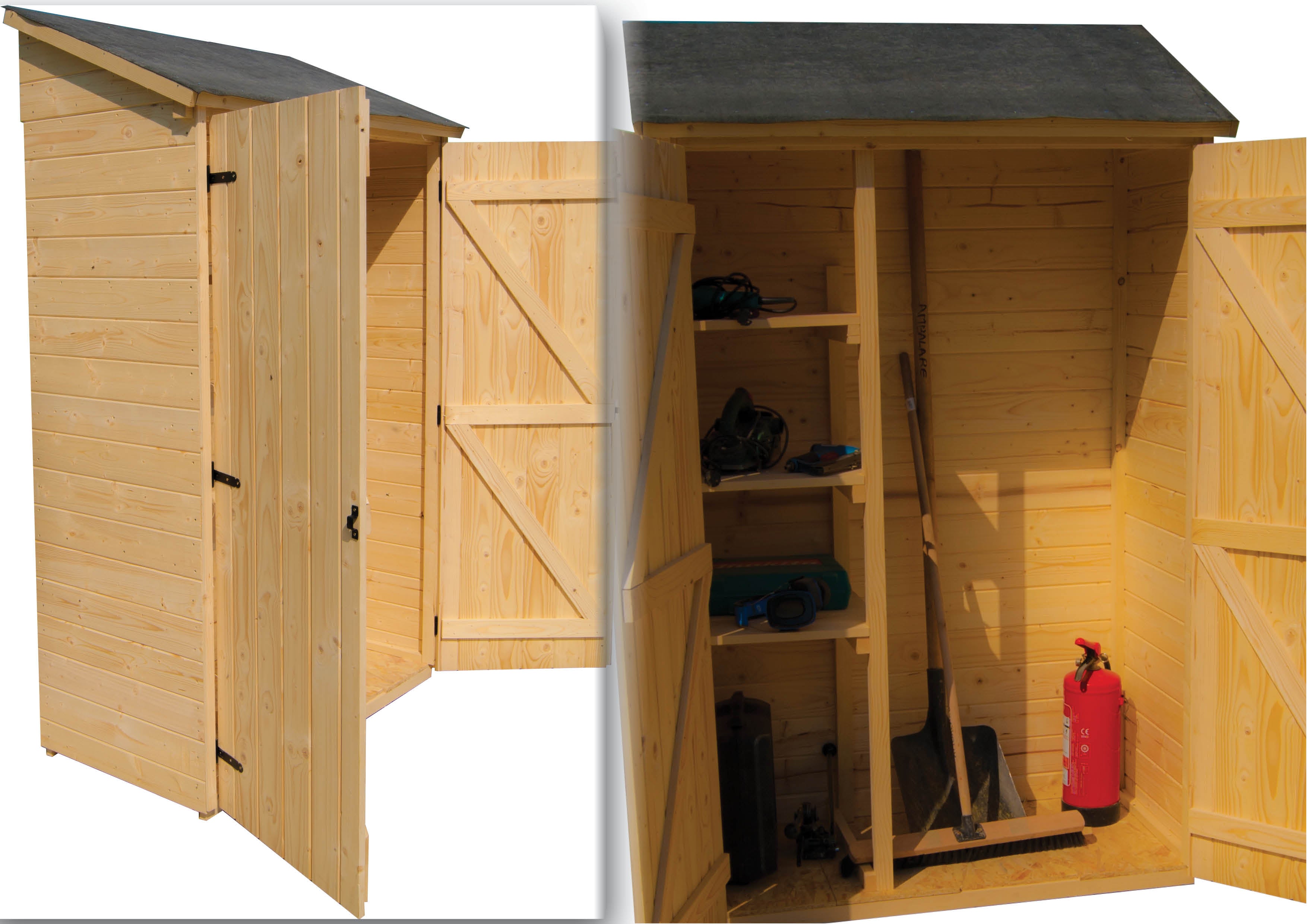 Ripostiglio Di Legno A Pannelli Spessore 16 mm Con Pavimento 120x60cm - Eternal Parquet