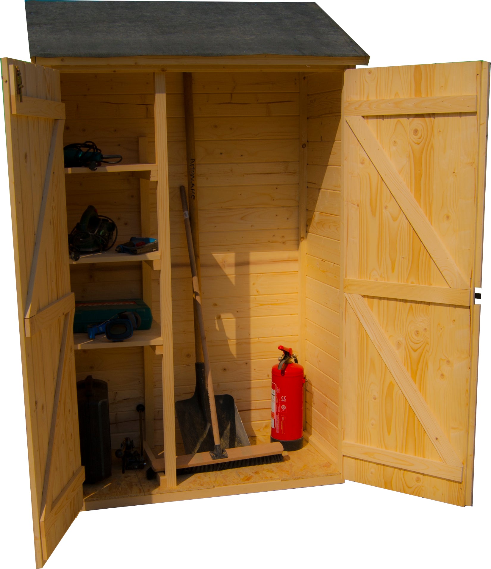 Ripostiglio Di Legno A Pannelli Spessore 16 mm Con Pavimento 120x60cm - Eternal Parquet