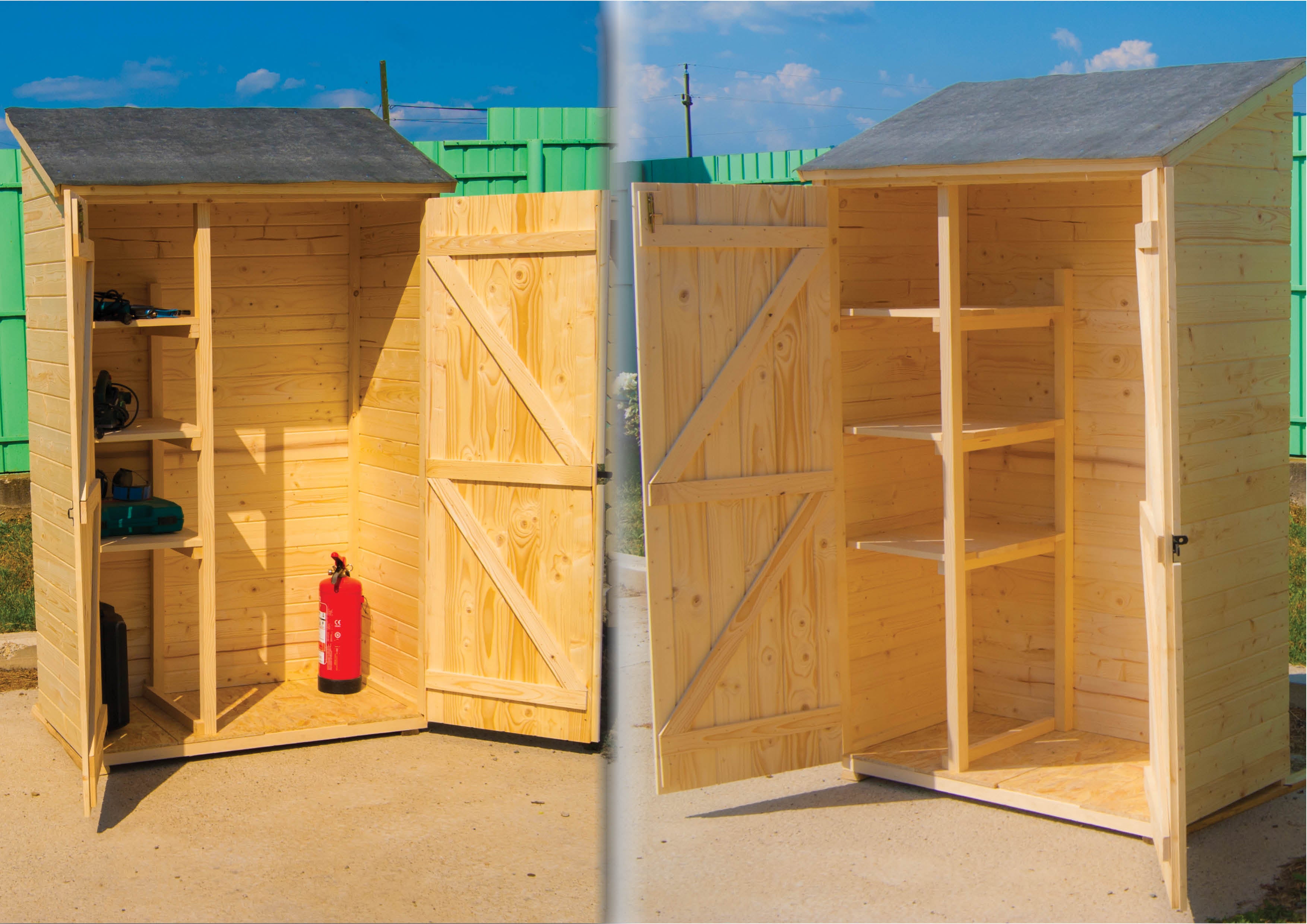 Ripostiglio Di Legno A Pannelli Spessore 16 mm Con Pavimento 120x60cm - Eternal Parquet