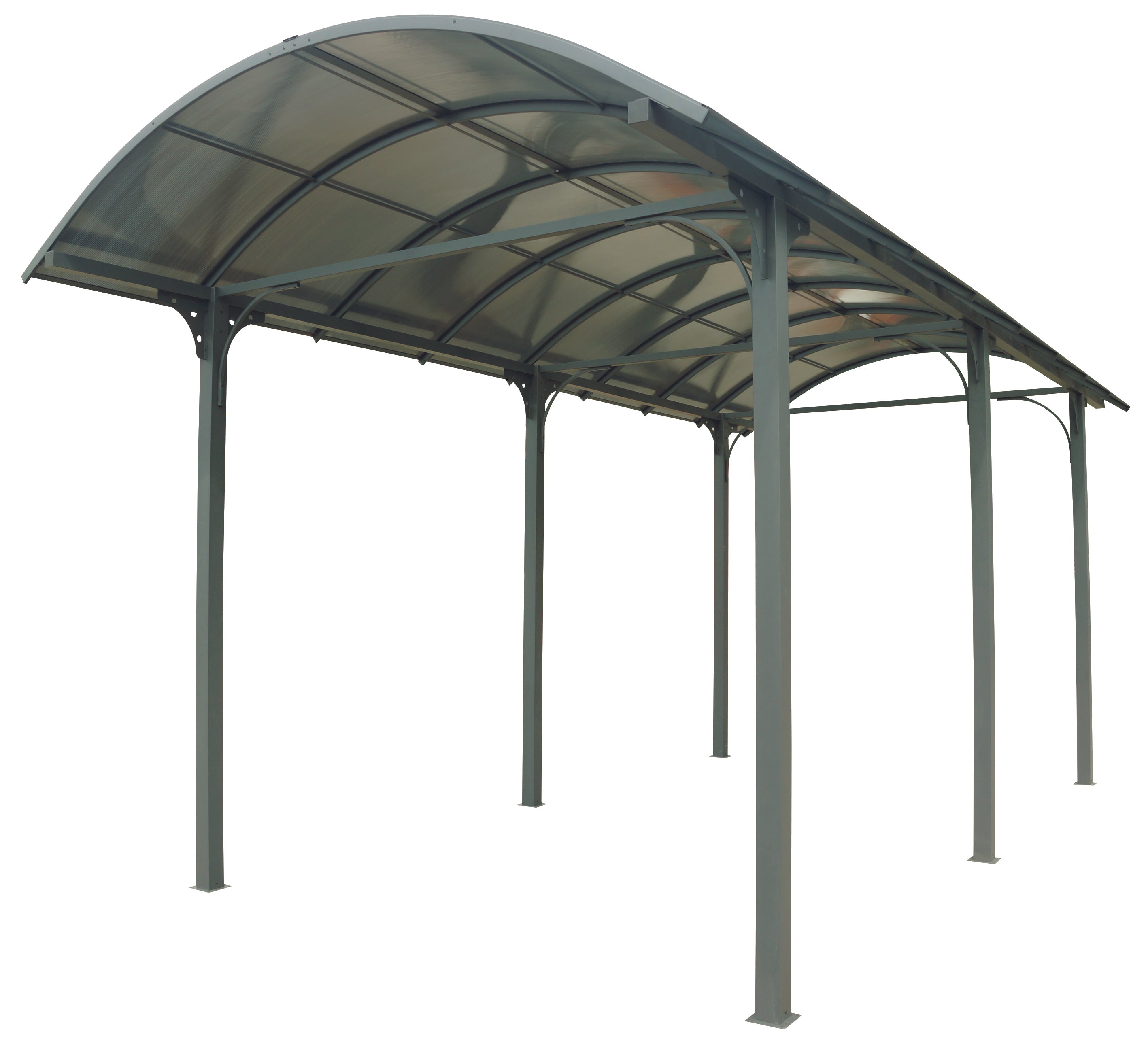 Tettoia Arrotondata Per Posto Auto In Alluminio E Policarbonato 360x760x360cm - Eternal Parquet