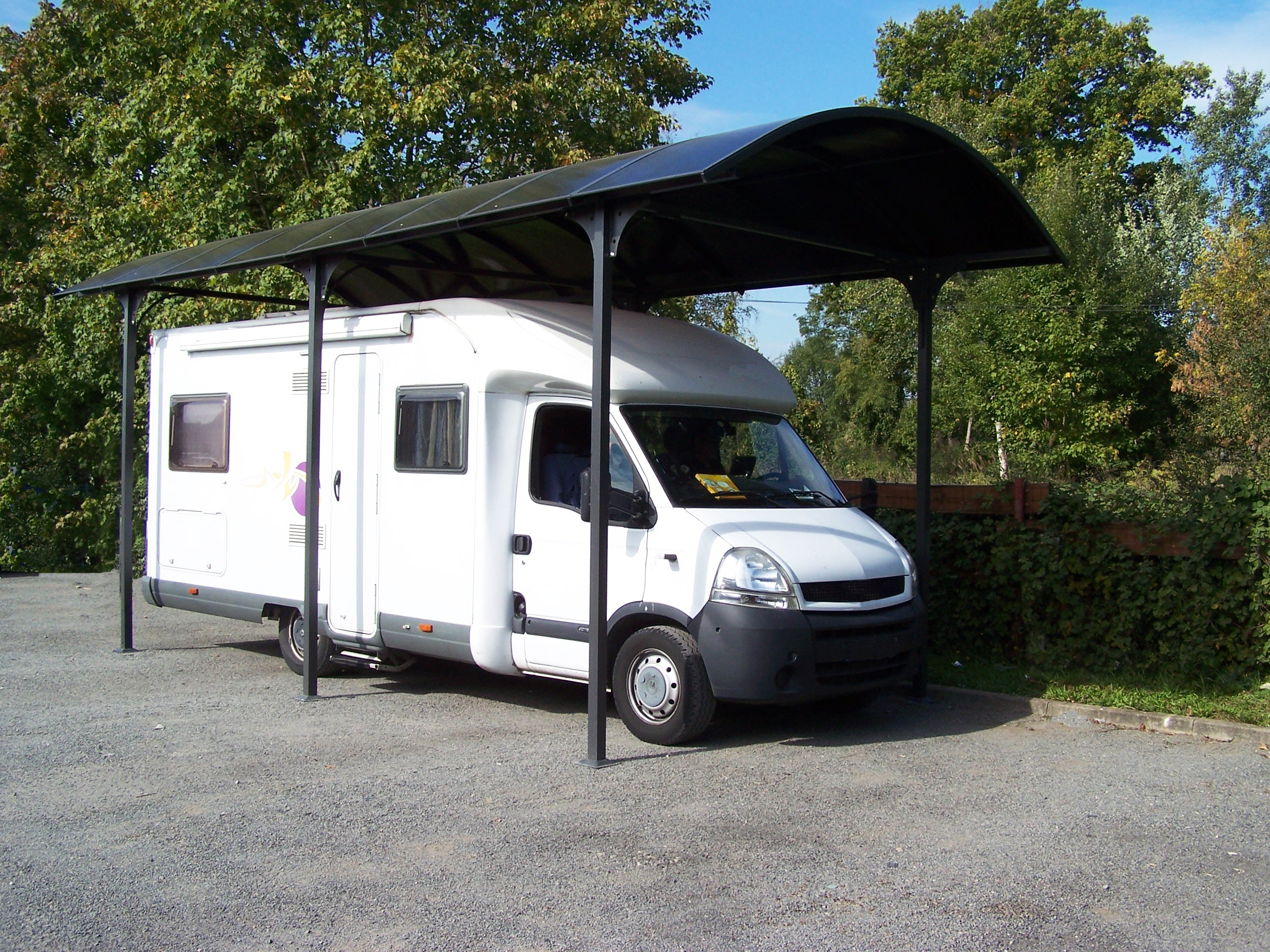 Tettoia Arrotondata Per Posto Auto In Alluminio E Policarbonato 360x760x360cm - Eternal Parquet