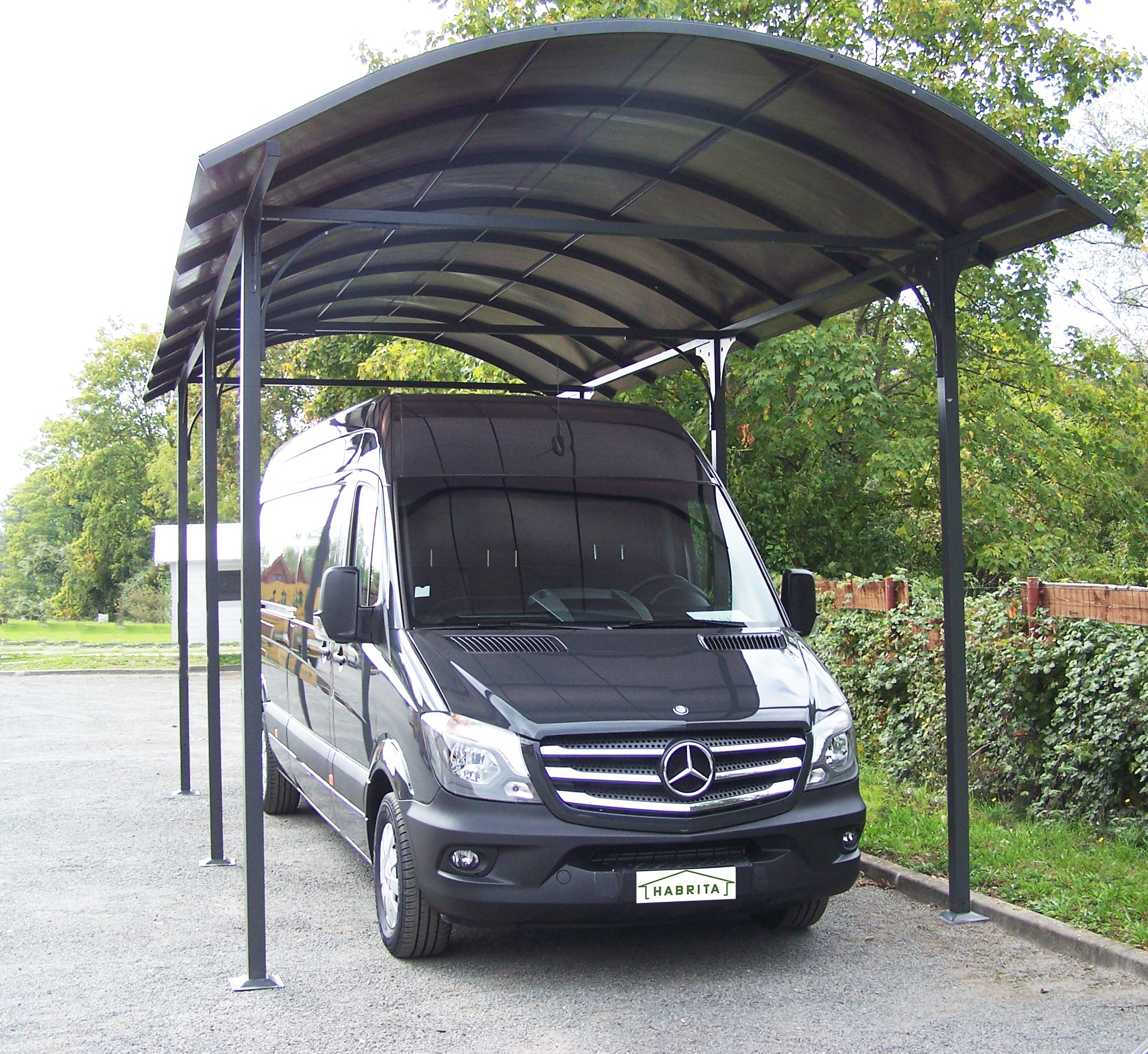 Tettoia Arrotondata Per Posto Auto In Alluminio E Policarbonato 360x760x360cm - Eternal Parquet