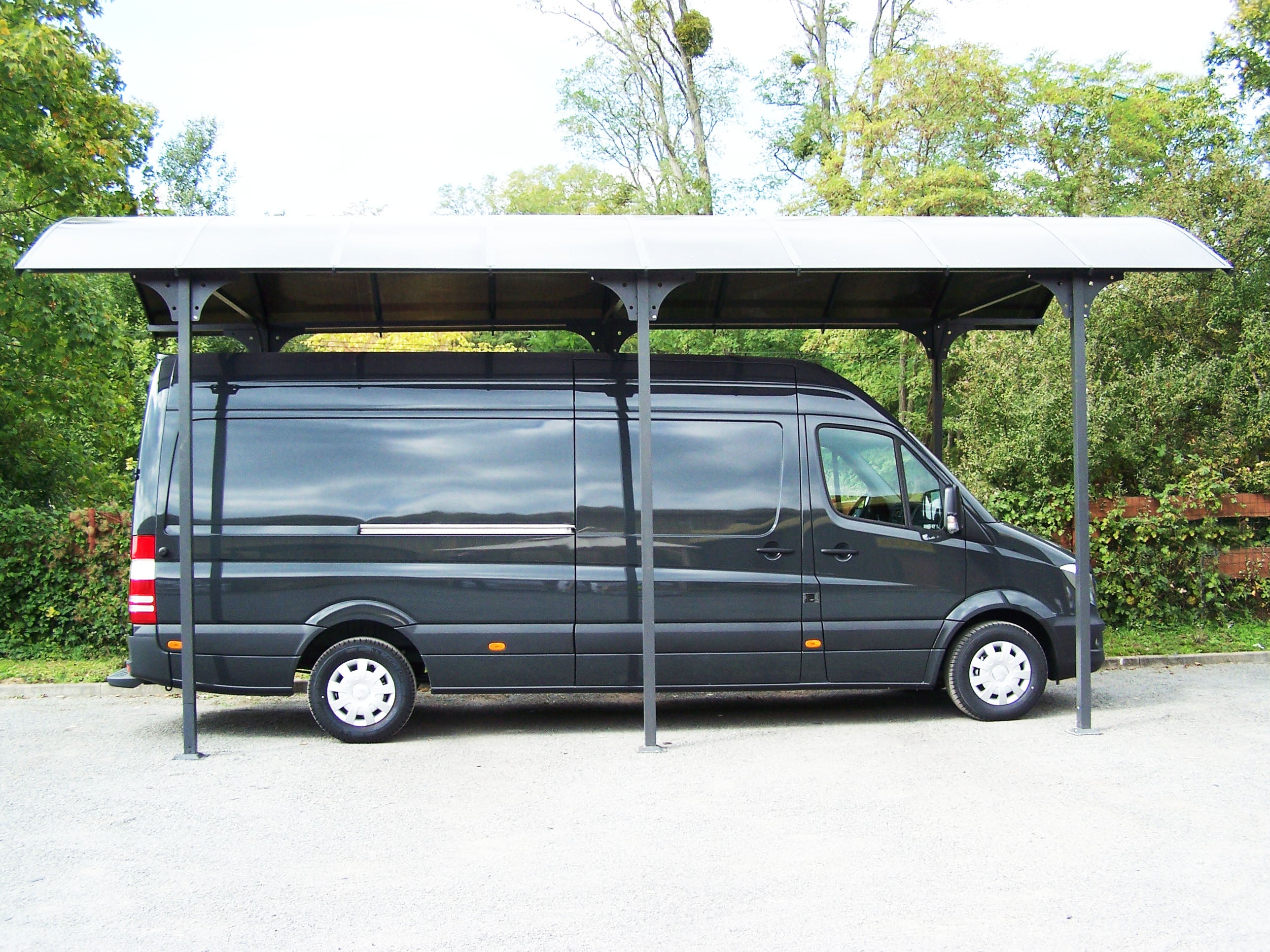 Tettoia Arrotondata Per Posto Auto In Alluminio E Policarbonato 360x760x360cm - Eternal Parquet