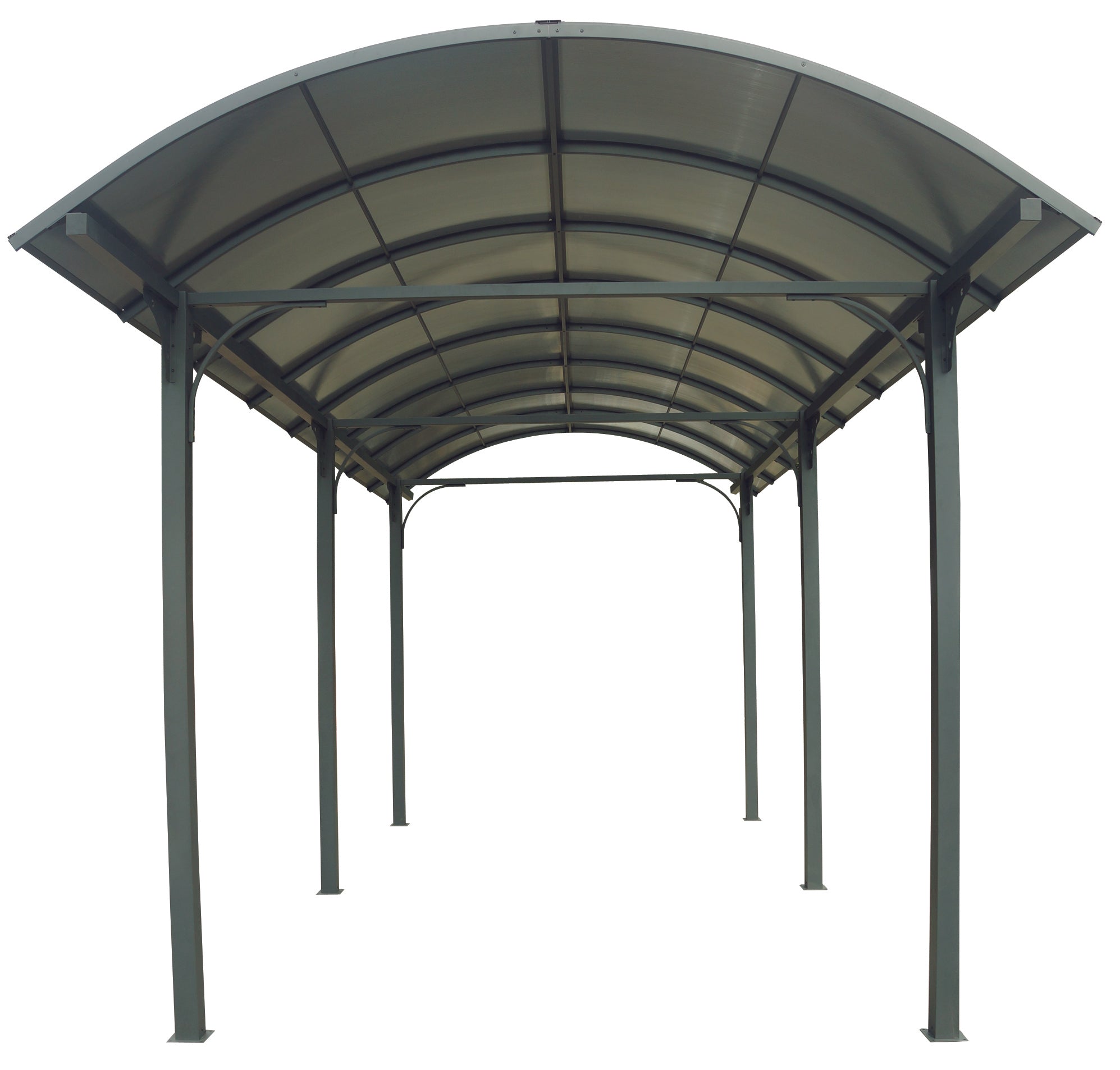 Tettoia Arrotondata Per Posto Auto In Alluminio E Policarbonato 360x760x360cm - Eternal Parquet