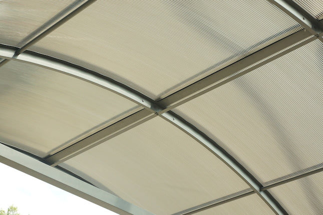 Tettoia Arrotondata Per Posto Auto In Alluminio E Policarbonato 360x760x360cm - Eternal Parquet