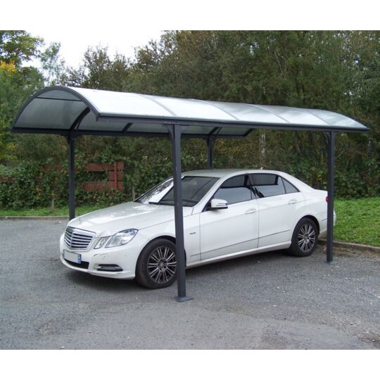 Tettoia Arrotondata Per Posto Auto In Alluminio Tetto In Policarbonato Alveolare 300x480cm - Eternal Parquet