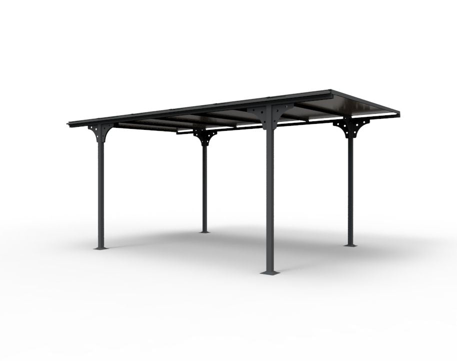 Tettoia Per Posto Auto In Alluminio E Policarbonato 300x480cm - Eternal Parquet