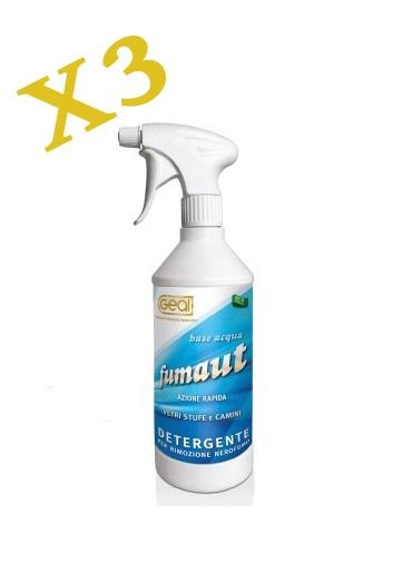 Fumaut Detergente per la pulizia di nerofumo per vetri camini e stufe 3X0,75Lt - Eternal Parquet