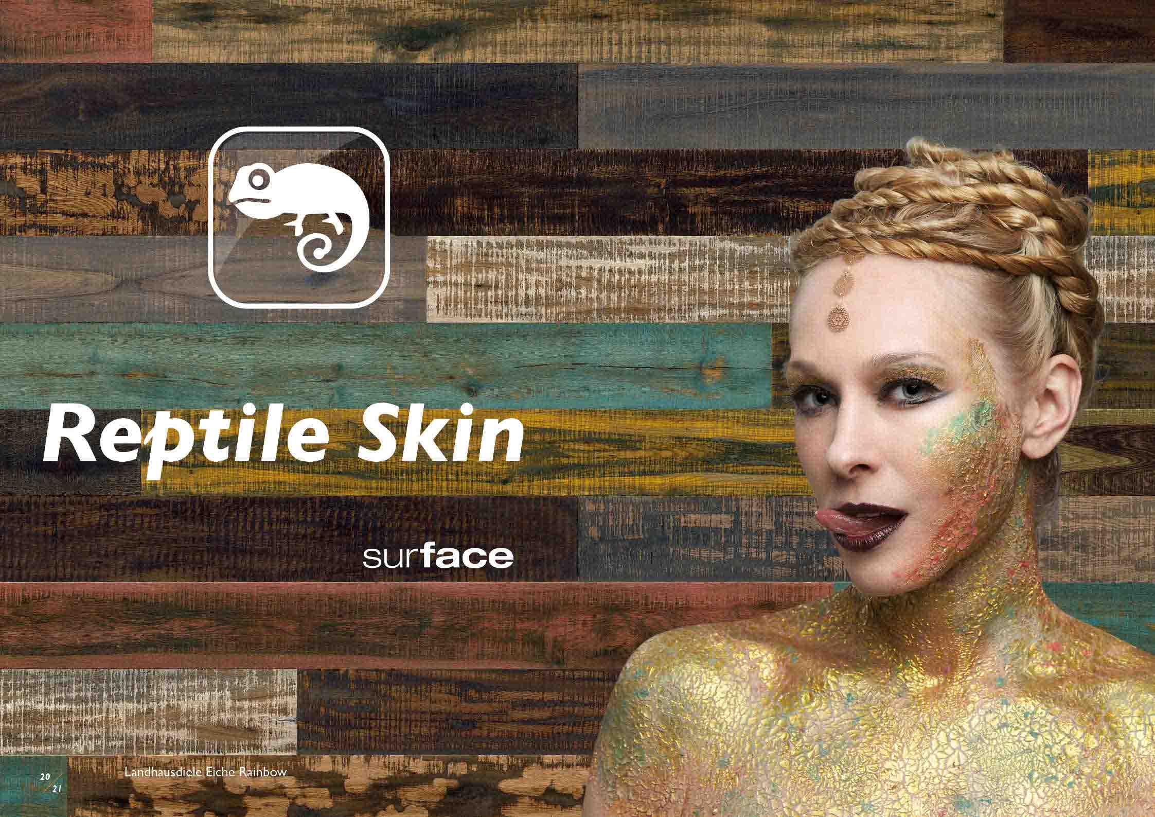 OFFERTA AL MQ di PARQUET HAFRO REPTILE SKIN RAINBOW 15x189x1860 (4mm nobile) rovere pigmentato a mano in 40 colori diversi (posa incollata o flottante, ideale anche a parete) - Eternal Parquet