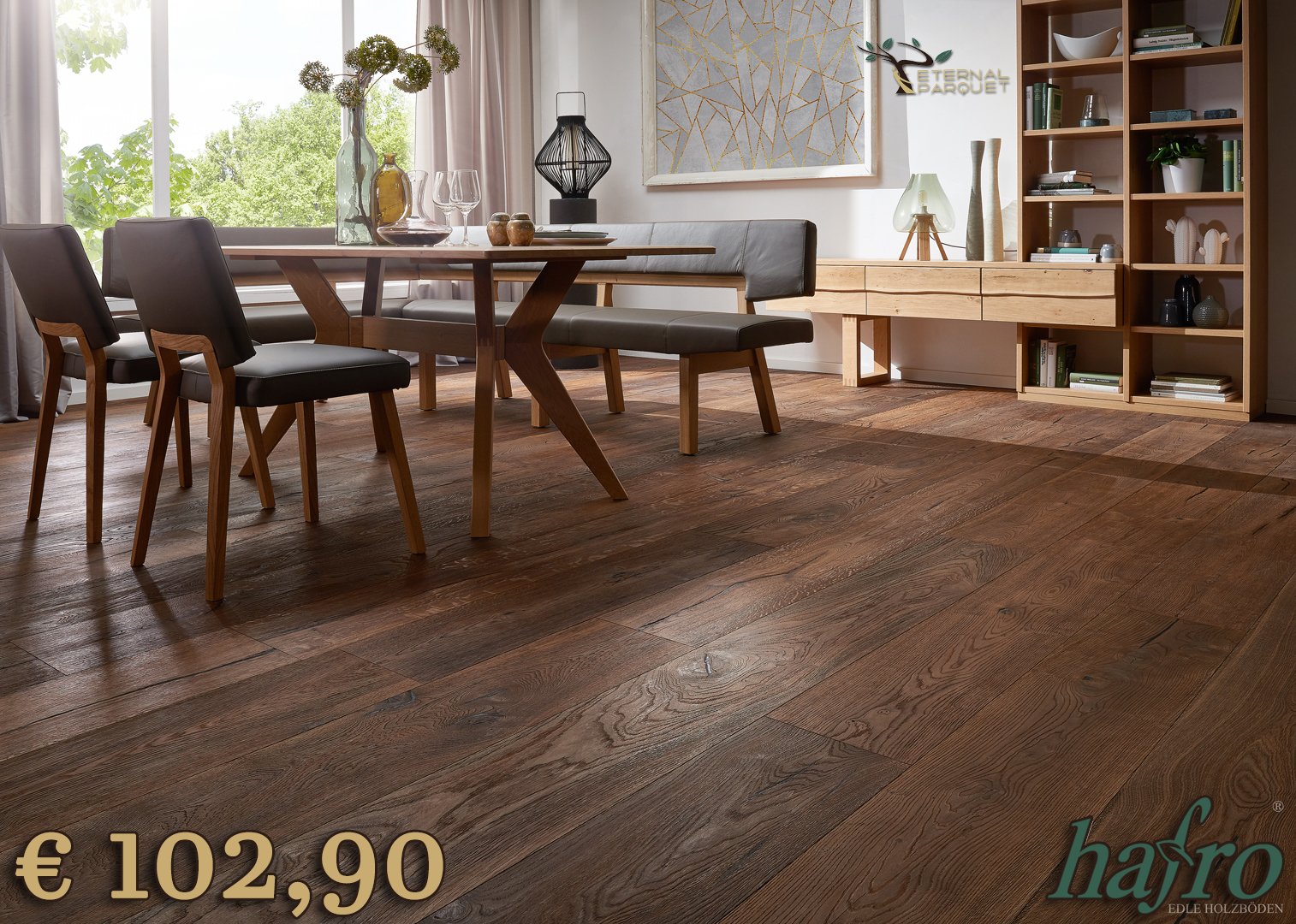 Chateaux Parquet Maxilistone HAFRO Montifloor rovere affumicato spazzolato Oliato 2200x260x15mm - Eternal Parquet