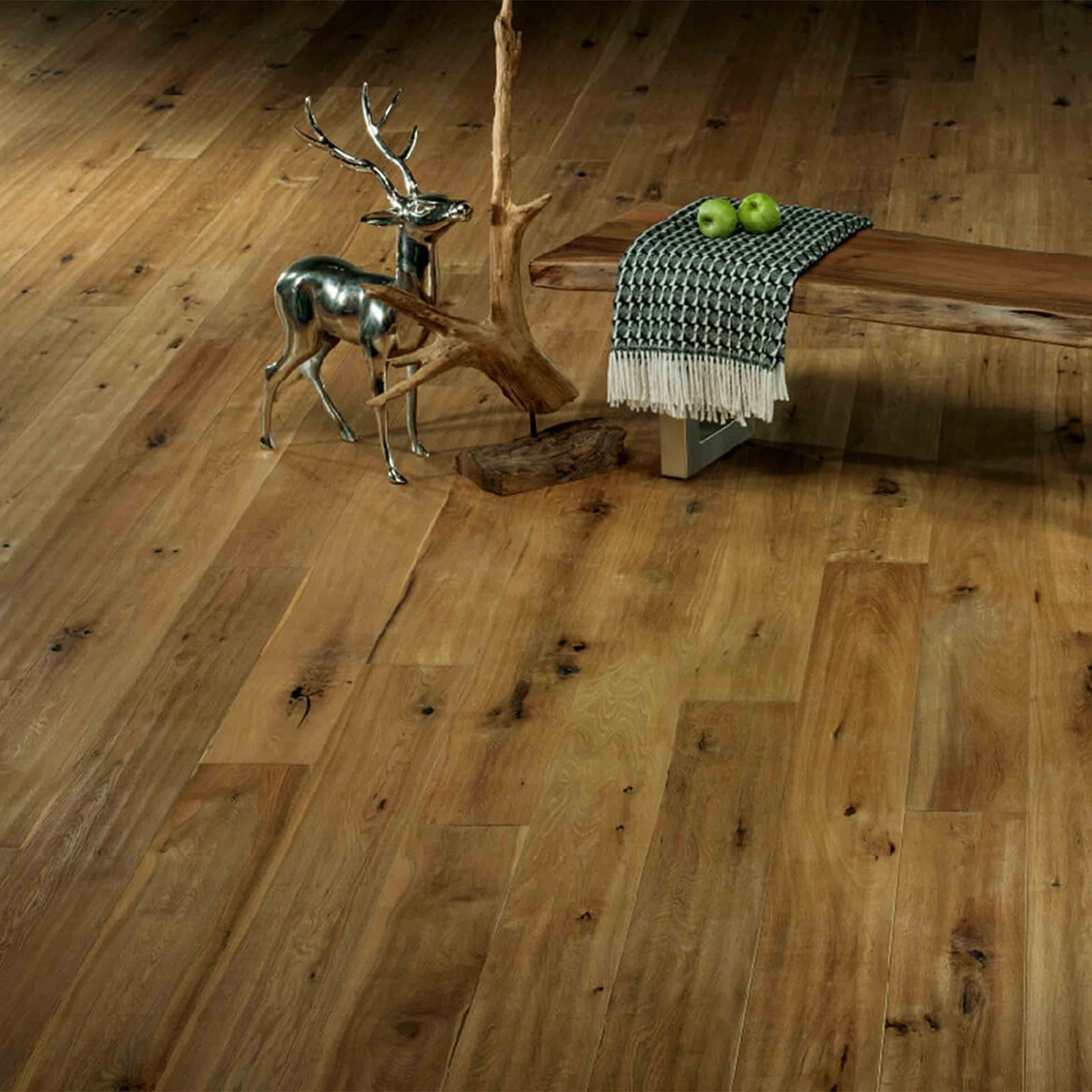 OFFERTA AL MQ di PARQUET LISTONI GIGANTI WILDEICHE 14x260x2200 (3mm nobile) rovere Spazzolato Oliato naturale Antichizzato Bisellato (posa incollata o flottante, incastro click) - Eternal Parquet