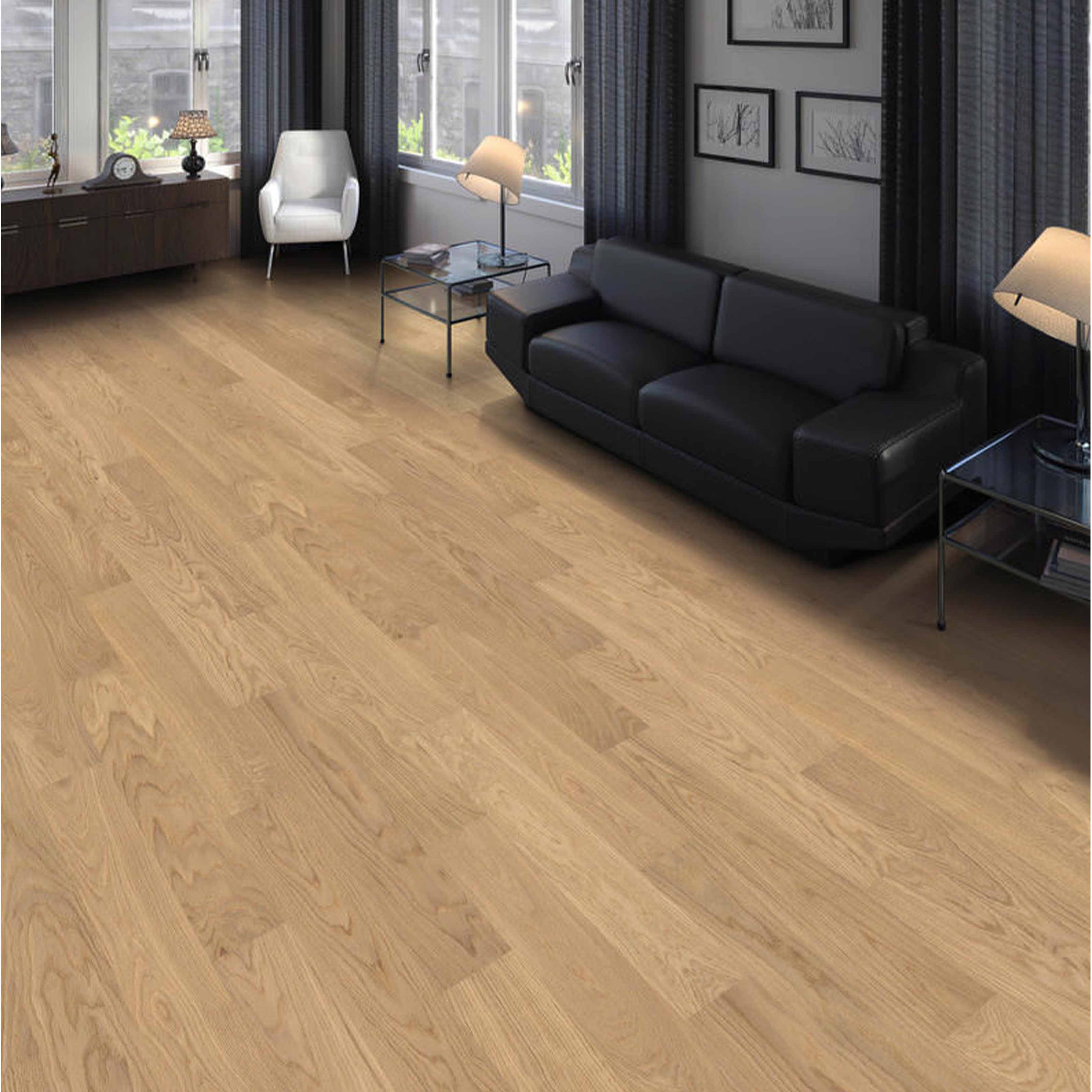 Bancali da 56MQ di listone/Spina larga SENZA NODI rovere BIANCO CHIARO 10x120x1000 Haro Vernice Satinata - Eternal Parquet