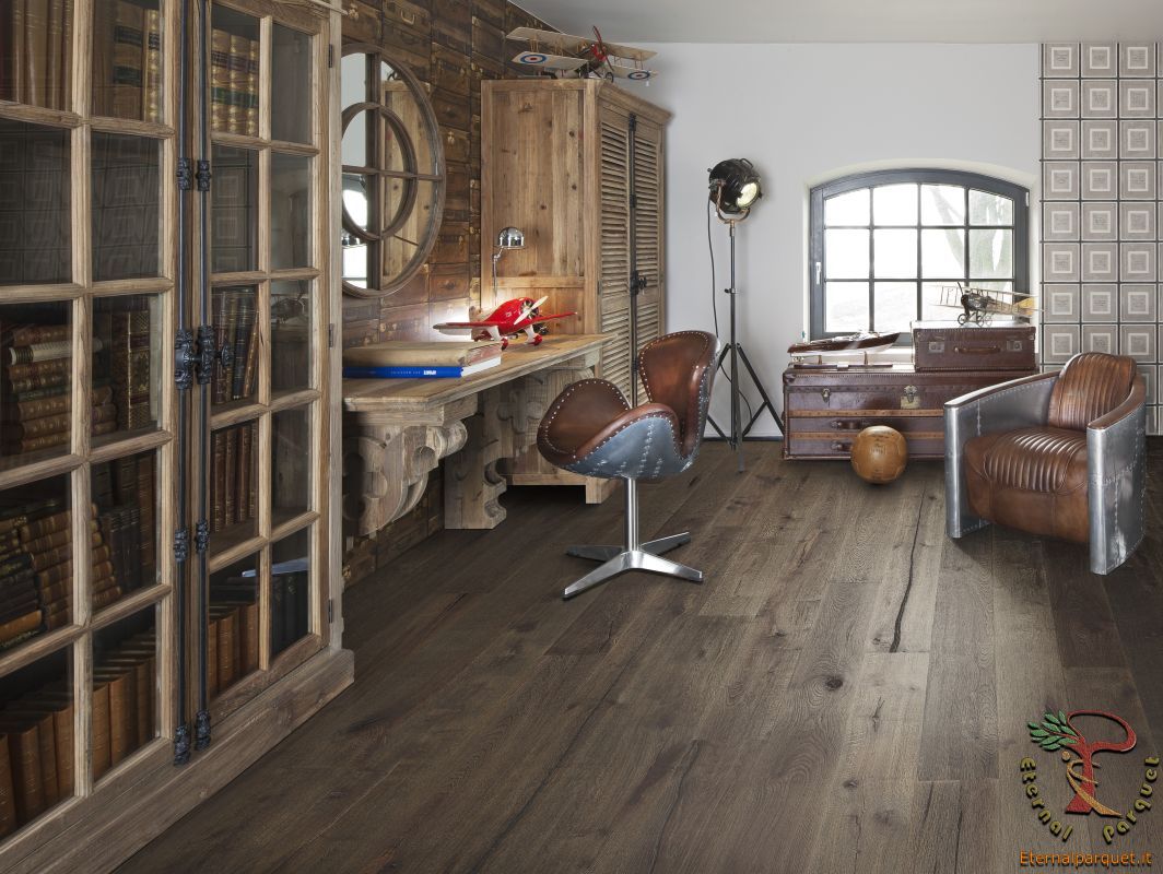 OFFERTA ! Parquet MAXILISTONE prefinito KAHRS FOUNDERS COLLECTION mod. "ULF" 15x187x2420 spazzolato,raschiato a mano, bisellato, grigio cemento, olio naturale (incastro 5s flottante o incoll.) *su questo prodotto posa in opera ad 1 EURO* - Eternal Parquet