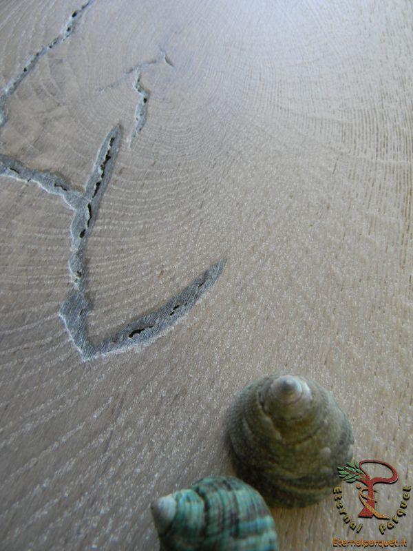 posa in opera a 1 euro Parquet MAXILISTONE prefinito KAHRS FOUNDERS COLLECTION mod. "OLOF" 15x187x2420 spazzolato,raschiato a mano, bisellato, Bianco acceso, olio naturale (incastro 5s flottante o incoll.) - Eternal Parquet