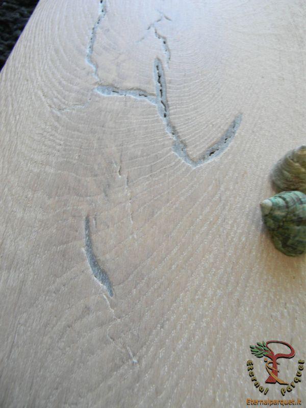 posa in opera a 1 euro Parquet MAXILISTONE prefinito KAHRS FOUNDERS COLLECTION mod. "OLOF" 15x187x2420 spazzolato,raschiato a mano, bisellato, Bianco acceso, olio naturale (incastro 5s flottante o incoll.) - Eternal Parquet