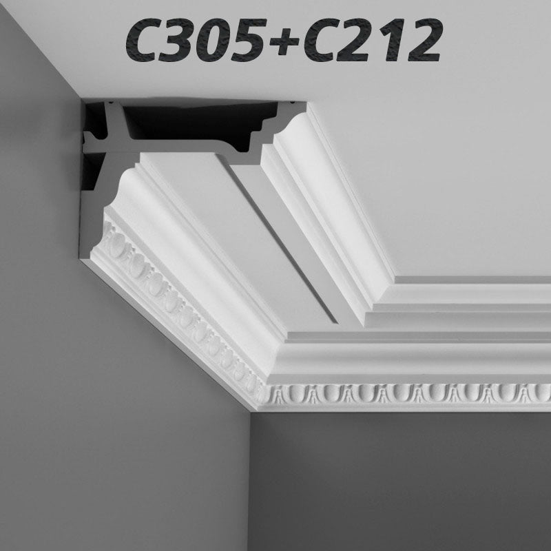 ML 30 di Cornice SOFFITTO/PARETE in DUROPOLIMERO (C212) 200X7,5X4 - Eternal Parquet