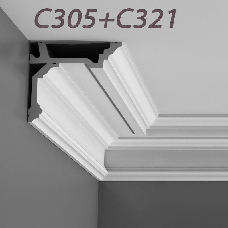 ML 36 di Cornice SOFFITTO/PARETE in DUROPOLIMERO (C321) 200X10X5 - Eternal Parquet