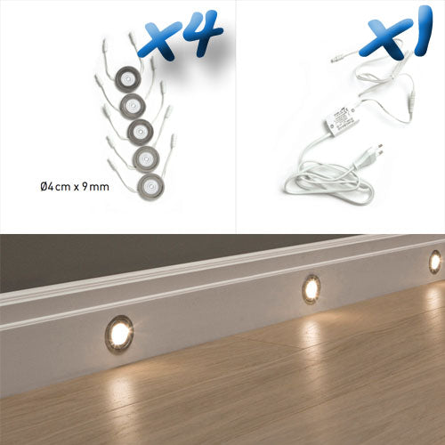 KIT N.20 led (4 confezioni da 5led Cad.) per battiscopa - Eternal Parquet