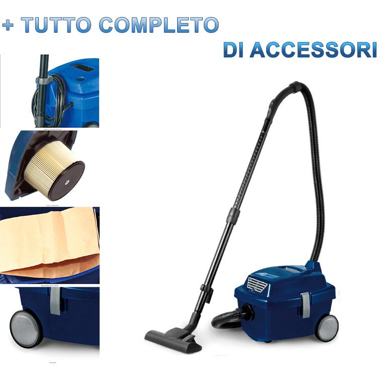 MIKROS ASPIRAPOLVERE PROFESSIONALE 1000W WIRBEL A TRAINO CON SACCHETTO FILTRO - Eternal Parquet