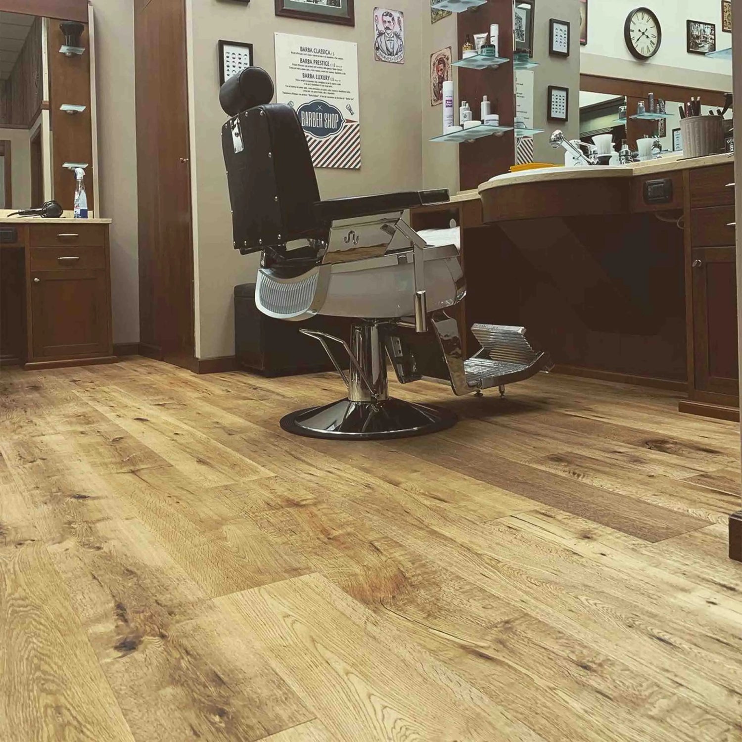 Gino&Stefano Barber Shop Scelgono Wildeiche oliato!