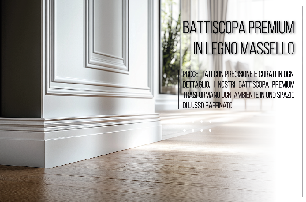 Perché scegliere il Battiscopa Premium in Legno Massello?