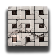 Piastrelle 3D Autoadesive in PET acustiche e isolanti 30x30cm (4mm spessore) MOSAICO MARMO B&W - Eternal Parquet