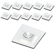 *STOCK* n.10 Portafaretto In Gesso Ceramico spirale  120x120mm  35W GU10 IP20 - Eternal Parquet