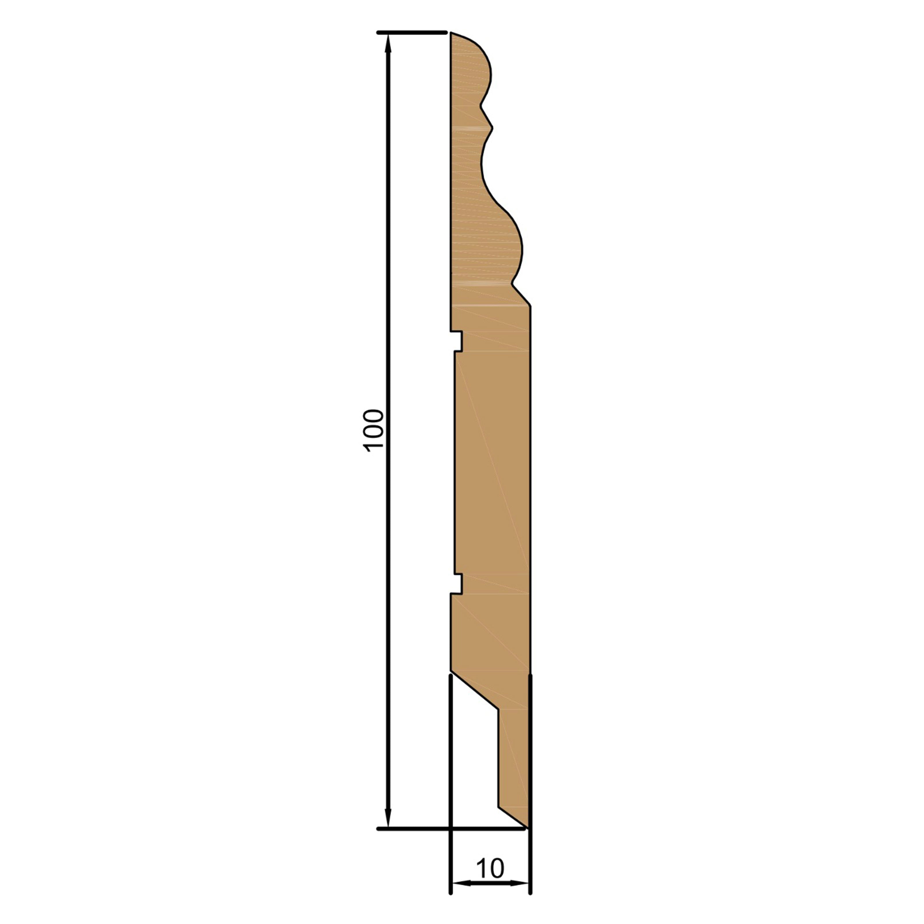 (spessore ideale) Battiscopa DUCALE zoccolino in FIBRA DI LEGNO COMPATTA 100X10 BIANCO - Eternal Parquet