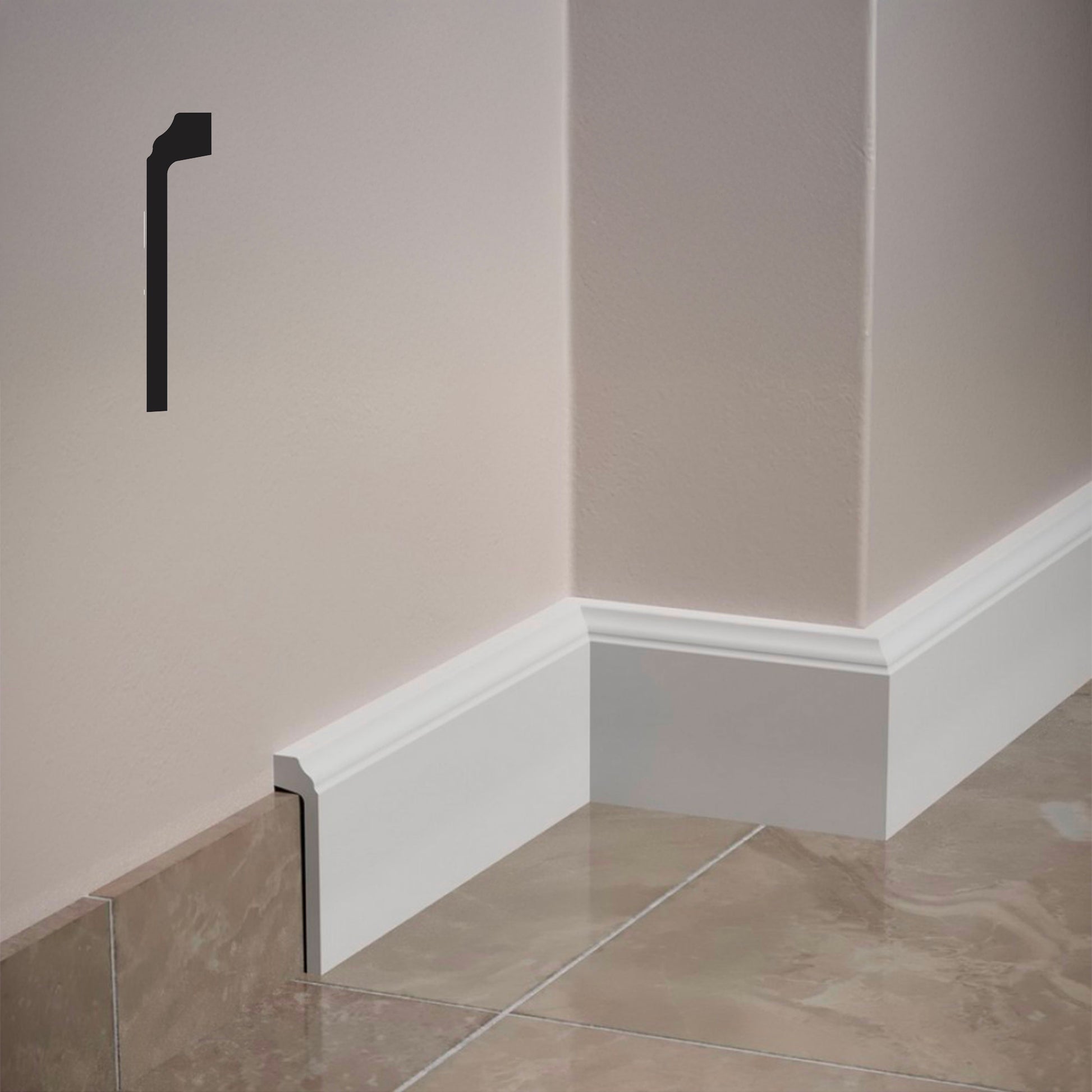 bancale da 86,4ml di Battiscopa Coprimarmo FIRENZE  in POLIMERI FeelingWood-HD 100x22mm - BIANCO - Eternal Parquet