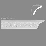 € 0,99ml *** STOCK *** Pacco da 100ml di cornice decorativa in polistirene compatto XPS 55X55mm D113-80 - Eternal Parquet