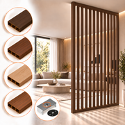 SIPA SLIM Kit completo (13 toghe+2 basi orizzontali+staffe GIREVOLI) Divisorio Frangiluce in PVC Effetto Legno – rifilabile  1205x2900mm
