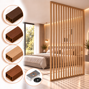 SIPA BOLD Kit completo (16 toghe+2 basi orizzontali+staffe GIREVOLI) Divisorio Frangiluce in PVC Effetto Legno – rifilabile  1600x2900mm
