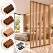 SIPA PURE Kit completo (16 toghe+2 basi orizzontali+staffe fisse) Divisorio Frangiluce in PVC Effetto Legno – rifilabile  1550x2900mm - Eternal Parquet