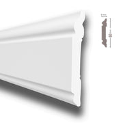 *STOCK FOLLI* Profilo o cornice per boiserie in Polimeri Bianco RAL 9016 verniciabile 60X8mm (Prezzo al metro) - Eternal Parquet