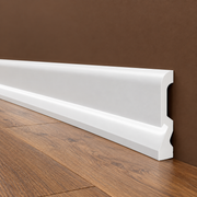 Battiscopa per LED BC Passacavo LUXURY QUALITY 100x18mm in POLIMERI - Polistrutturato (prezzo al metro)