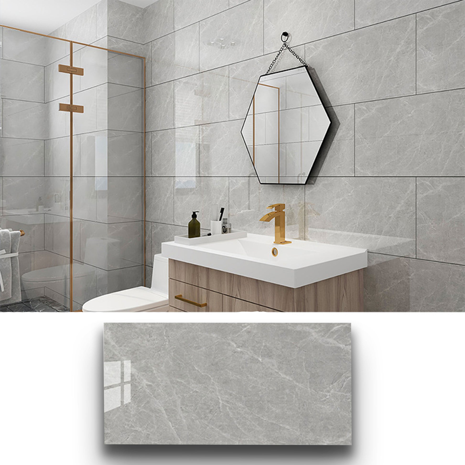 Pannelli in PVC Autoadesivi Effetto Marmo/Granito 60x30xcm Lussuosi, isolanti, idrorepellenti, ignifughi - Eternal Parquet
