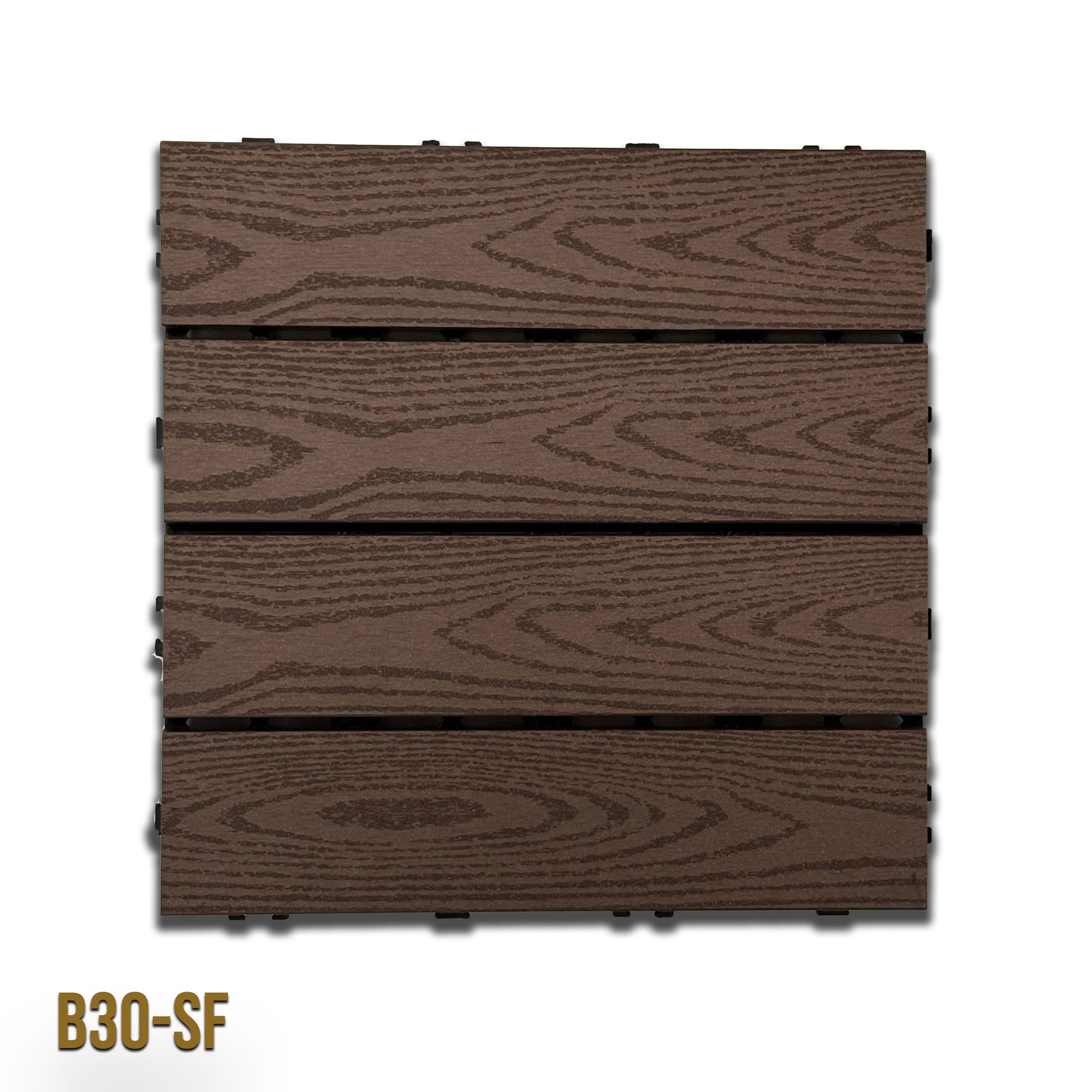 1mq (11 pezzi) di Pavimento Quadrotte in decking WPC da esterno 30X30cm (sp.2cm) inclusa struttura CLICK - Eternal Parquet