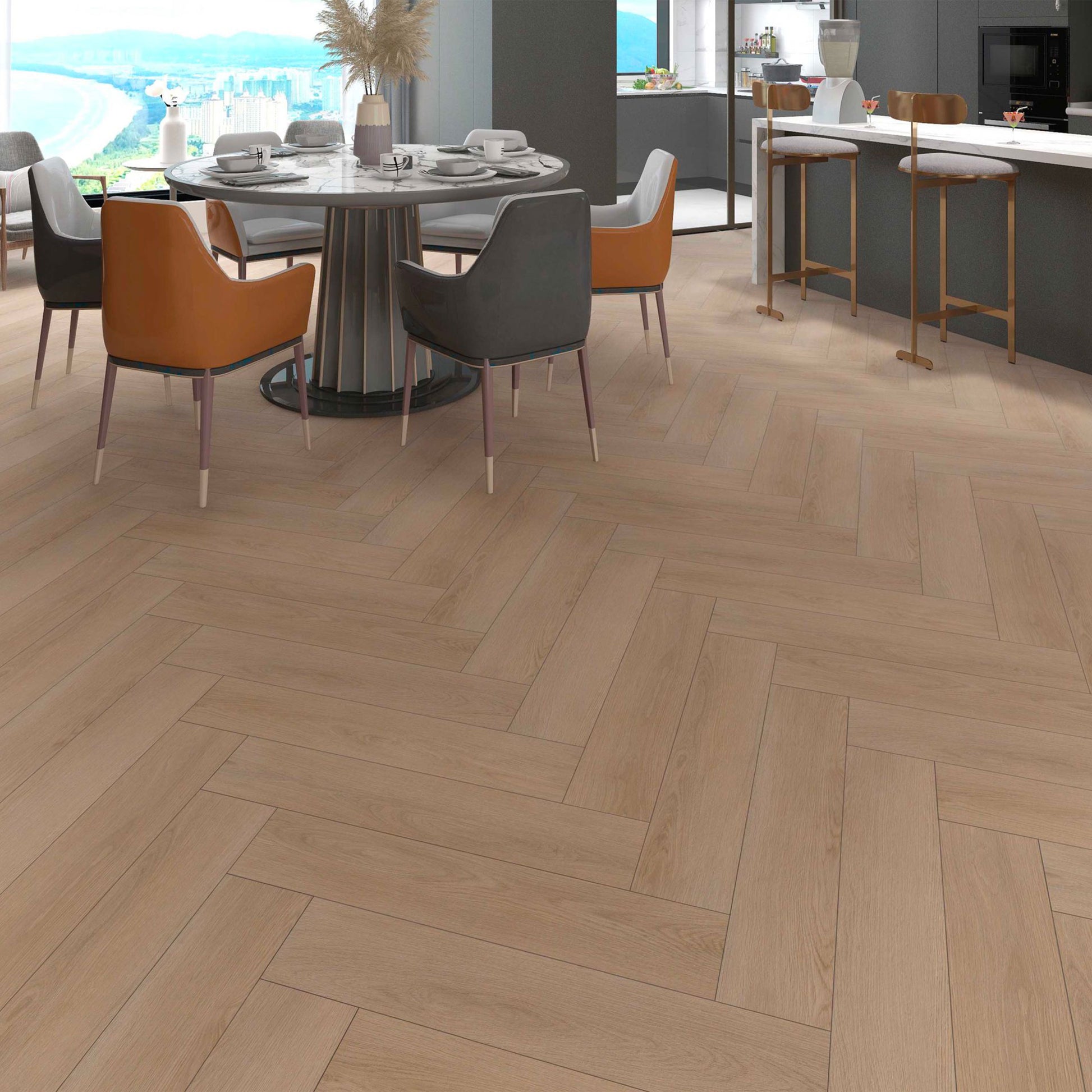 TAAC! il Pavimento a SPINA SPC in Polvere di Pietra Fast-click 5mm (sp.4+1) 750x150mm mod. BETELGEUSE - Eternal Parquet
