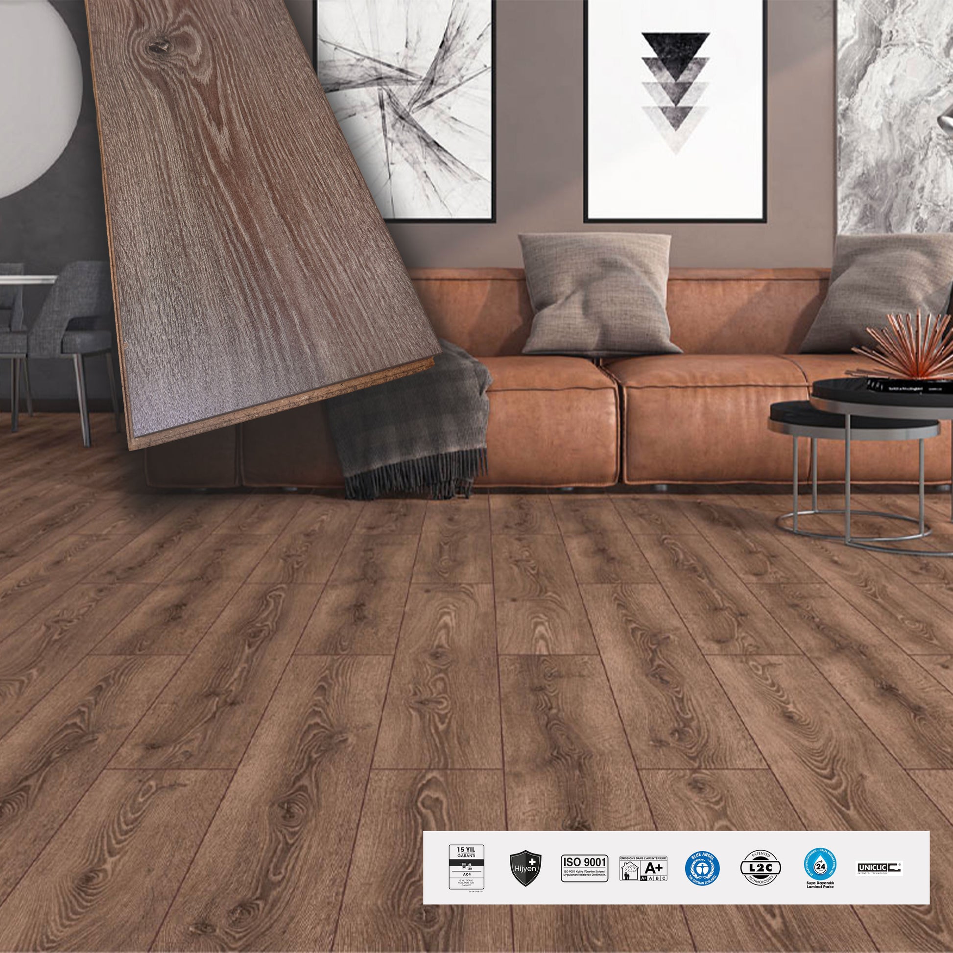 Pavimento in laminato AC4 8mm Click a REGISTRO bisellato BOSPHORUS 193x1205 - 15 anni garanzia - Eternal Parquet