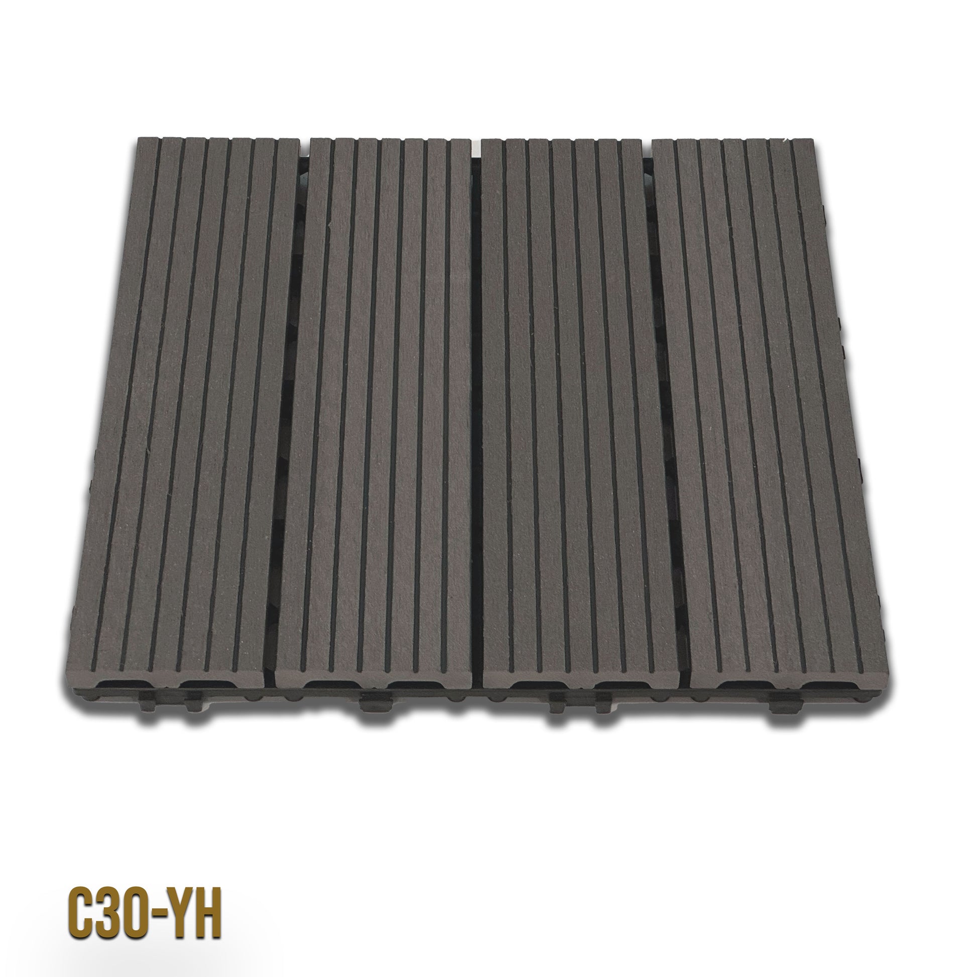 1mq (11 pezzi) di Pavimento Quadrotte in decking WPC da esterno 30X30cm (sp.2cm) inclusa struttura CLICK - Eternal Parquet