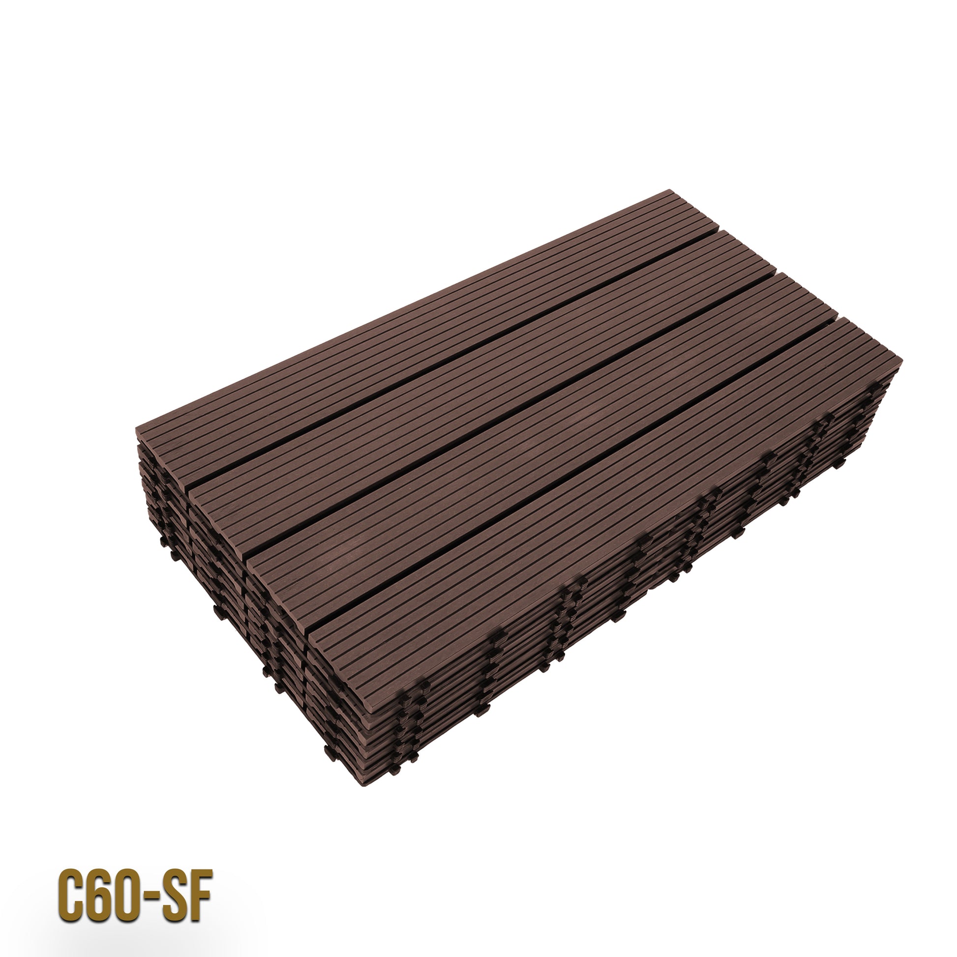2mq (11 pezzi) di Pavimento Quadrotte in decking WPC da esterno 60X30cm (sp.2cm) inclusa struttura CLICK - Eternal Parquet
