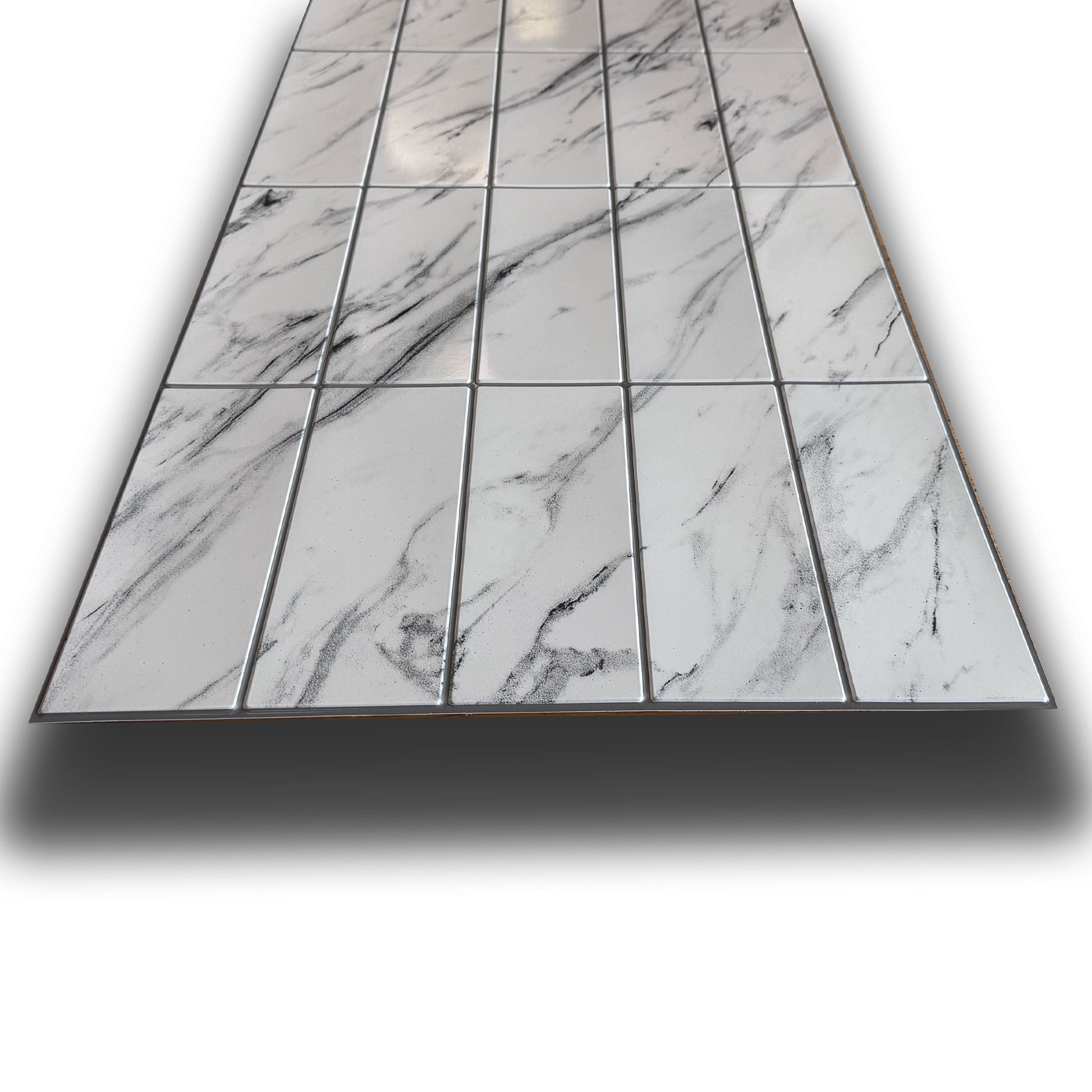 Pannelli 3D Rivestimento a parete in PVC effetto MARMO CARRARA 95x48cm Realistici, isolanti, idrorepellenti. - Eternal Parquet