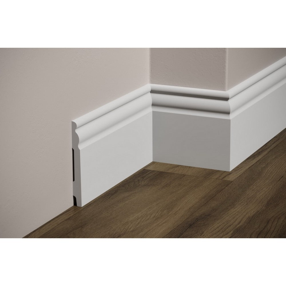 bancale da 76,8ml di Battiscopa DUCALE in POLIMERI FeelingWood-HD 150x18mm - BIANCO