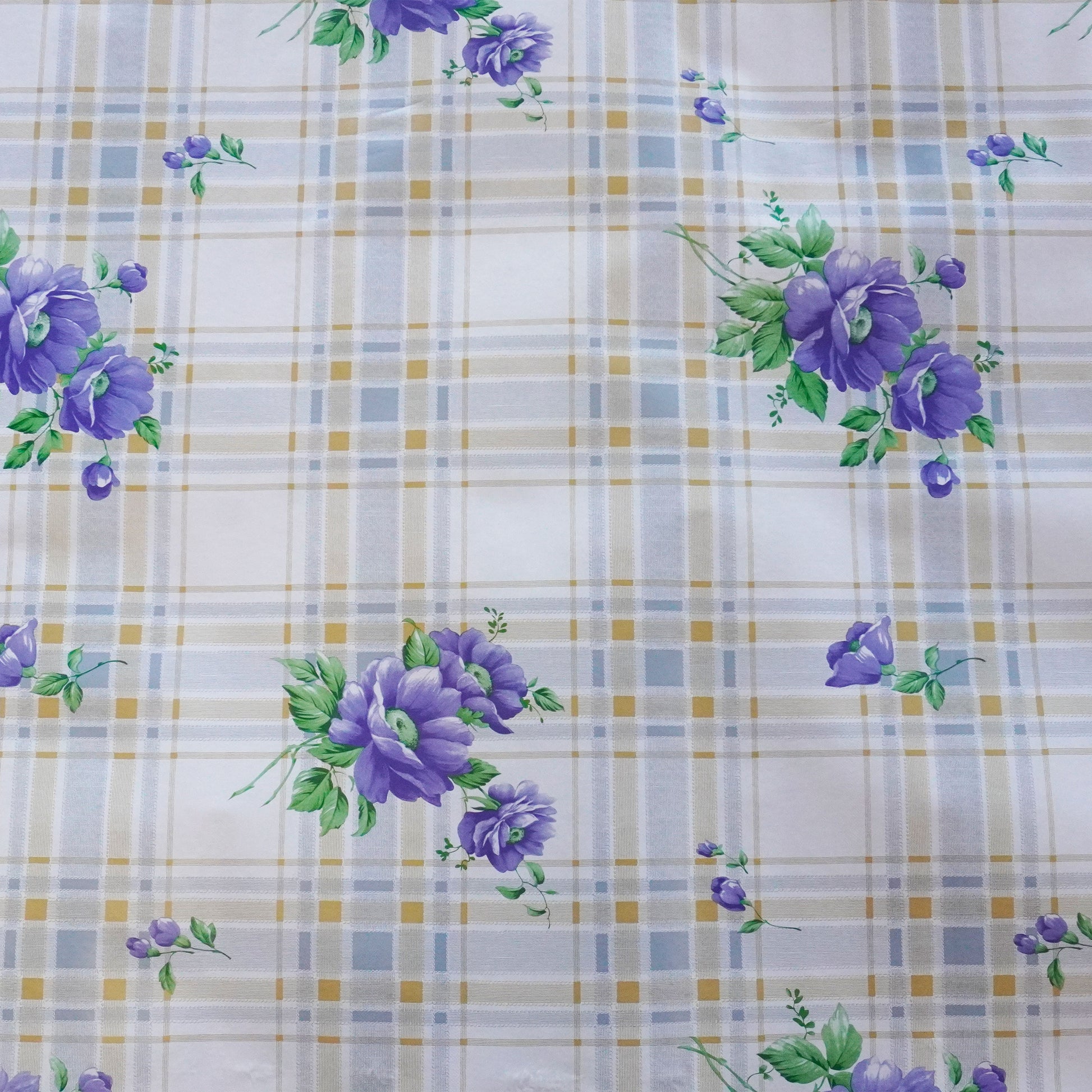 ***MEGA STOCK*** Rotolo da 20 metri (H140cm) di Tovaglia PVC telata cerata Per Casa, Sagre, Pizzerie FIORI E QUADRI BLU - Eternal Parquet