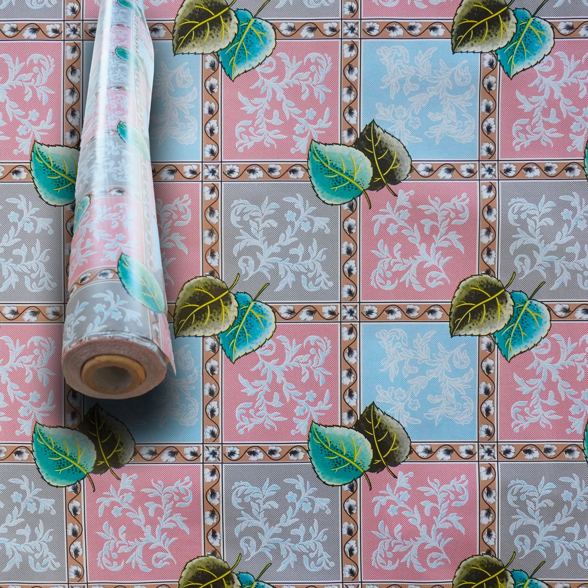 ***MEGA STOCK*** Rotolo da 20 metri (H140cm) di Tovaglia PVC telata cerata Per Casa, Sagre, Pizzerie FOGLIOLINE - Eternal Parquet