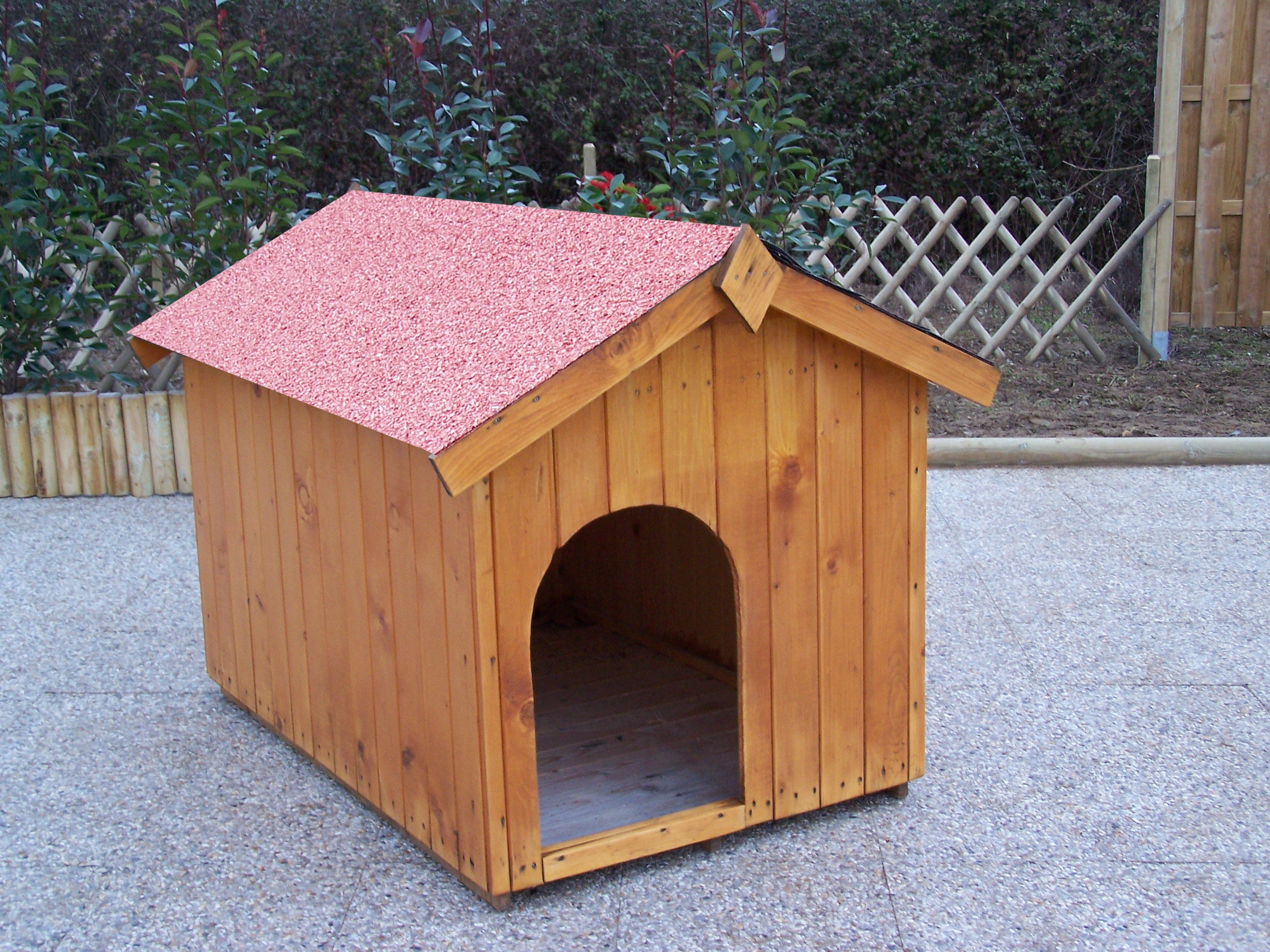 niche pour chiens de taille moyenne, en bois, avec plancher, 0.74m2