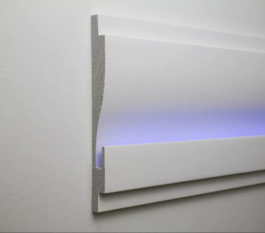 €9,99 a barra *** STOCK *** Pacco da 12 barre di cornice XPS  Con alloggio LED 25X180x1150 KD404 - Eternal Parquet