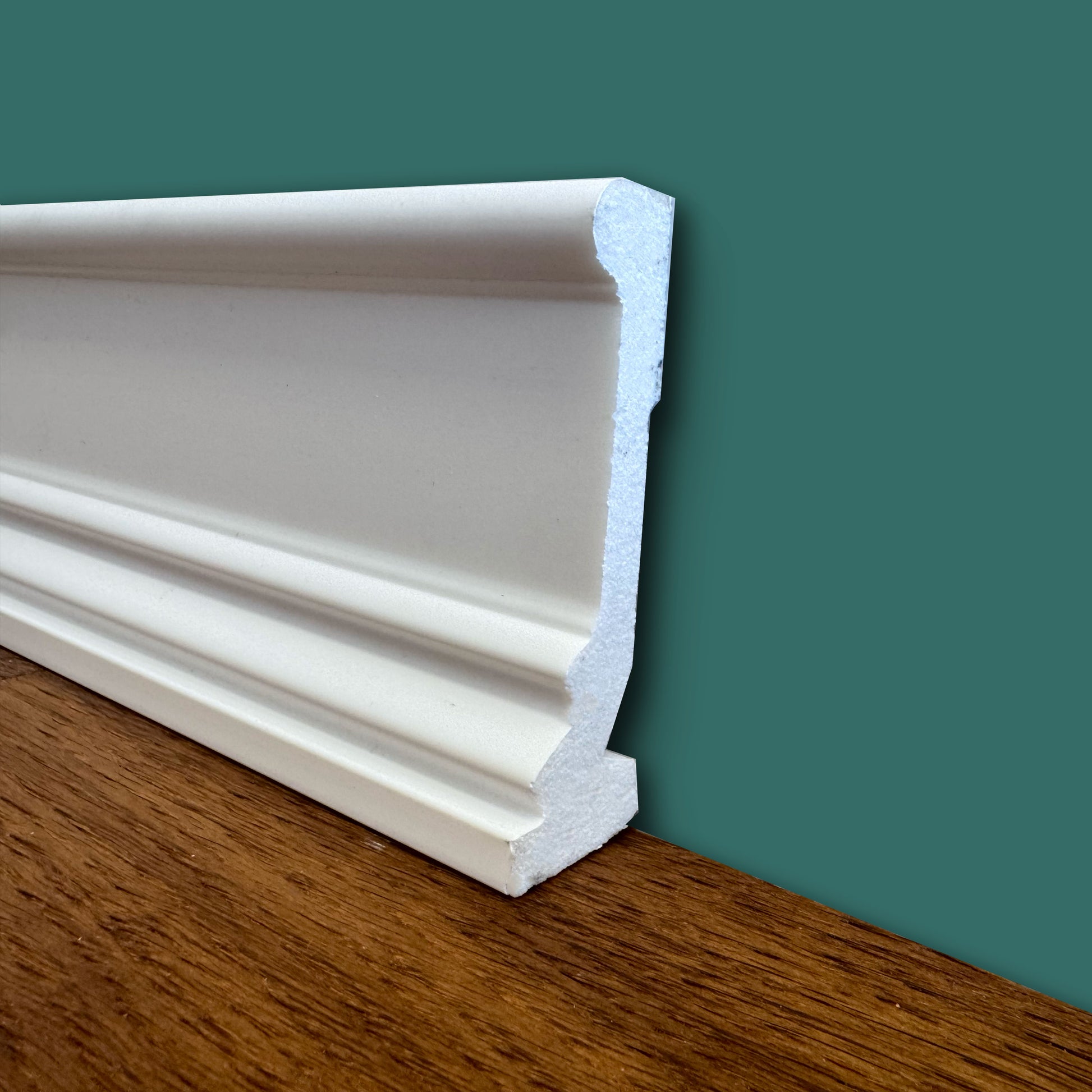 (massimo spessore) Battiscopa in POLIMERI linea BASICBOARD  90x27mm - BIANCO pitturabile (prezzo al metro) - Eternal Parquet